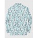 Cycle-Print Abstract Hawaiian Art Natural Leaves Printing Men‘s Long Sleeve Polo