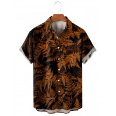 Men's Casual Printed Lapel Short Sleeve Shirt 04266509M