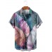 Men's Casual Printed Lapel Short Sleeve Shirt 17868210M